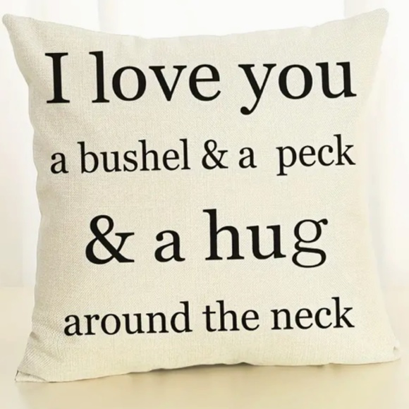 Cuscino Federa 45x45 Cm Con Frasi D'Amore - Love Quotes 'I Love You A Bushel And A Peck' - Cotone Con Cerniera